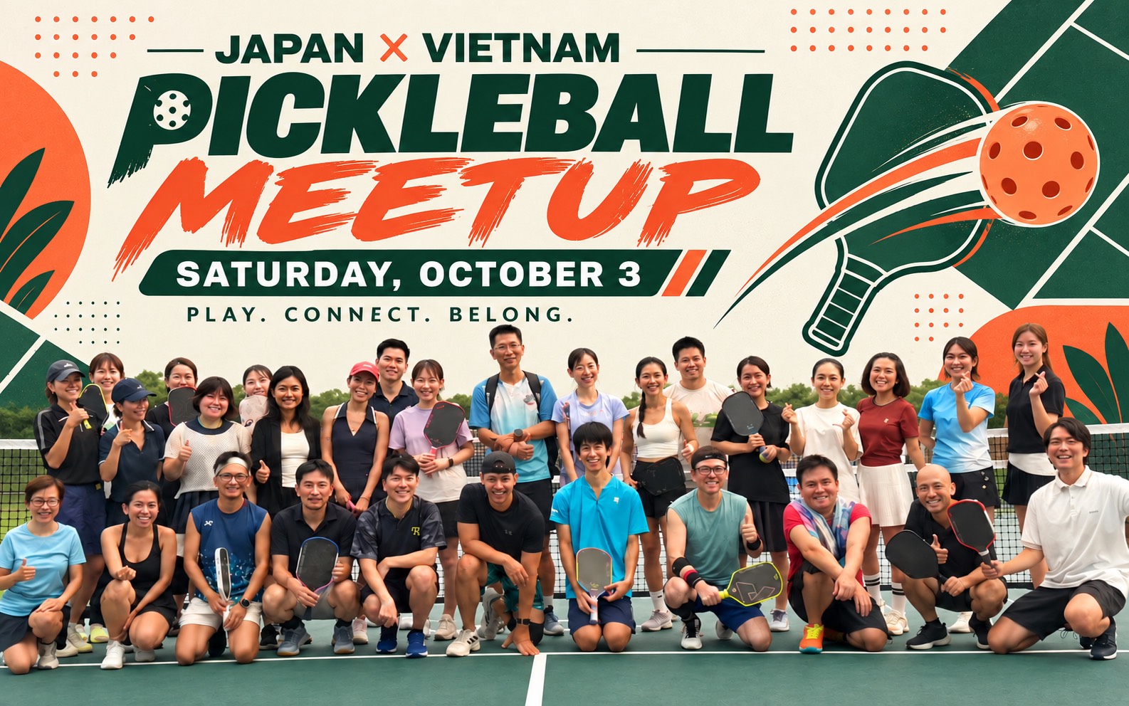 PICKLE PREMIUM - 🇻🇳🇯🇵Nhật Bản và Việt Nam pickleball circle -